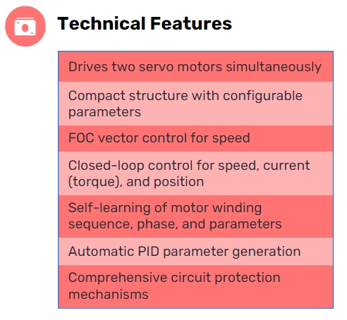 Servo Controller Technical Features